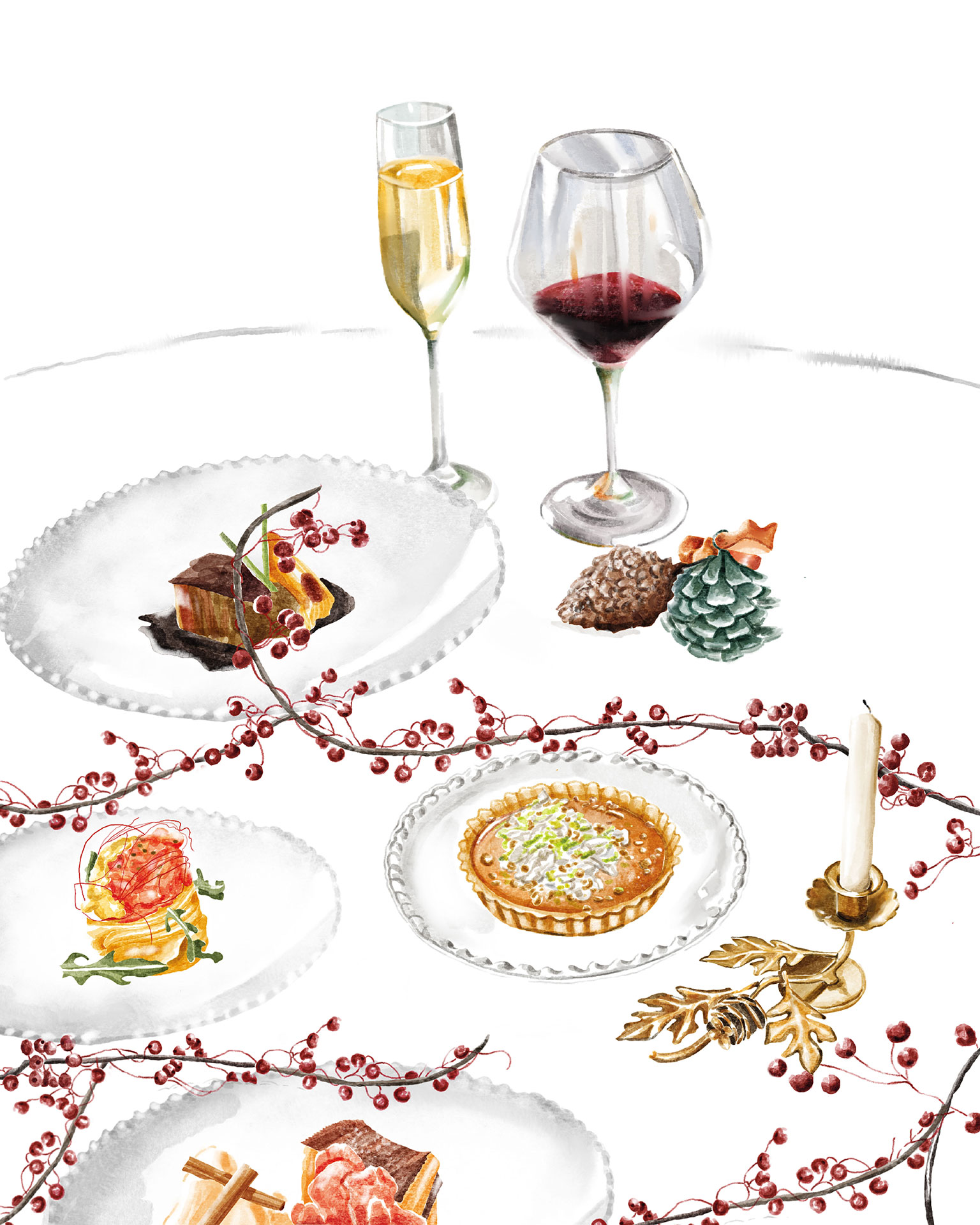 ilustracion minuta navidad 2025 | La Galiana Golf Resort